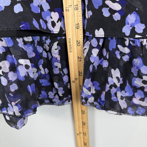 Kate Spade Floral Camisole Womens M Lavender Hydrangea 100% Silk Ruffle Fairy - Picture 8 of 8